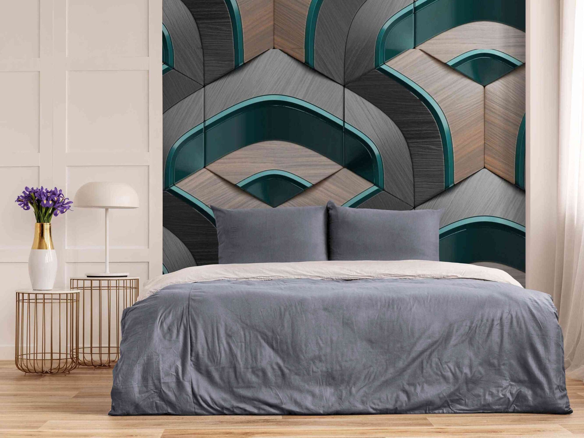 3D Wallpaper Mural in a Bedroom