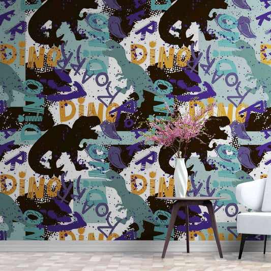 Prehistoric Paradise: Dinosaur Wallpaper Murals for Kids' Bedroom Design