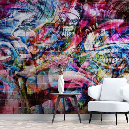 Scary Graffiti Art Wall Mural Wallpaper