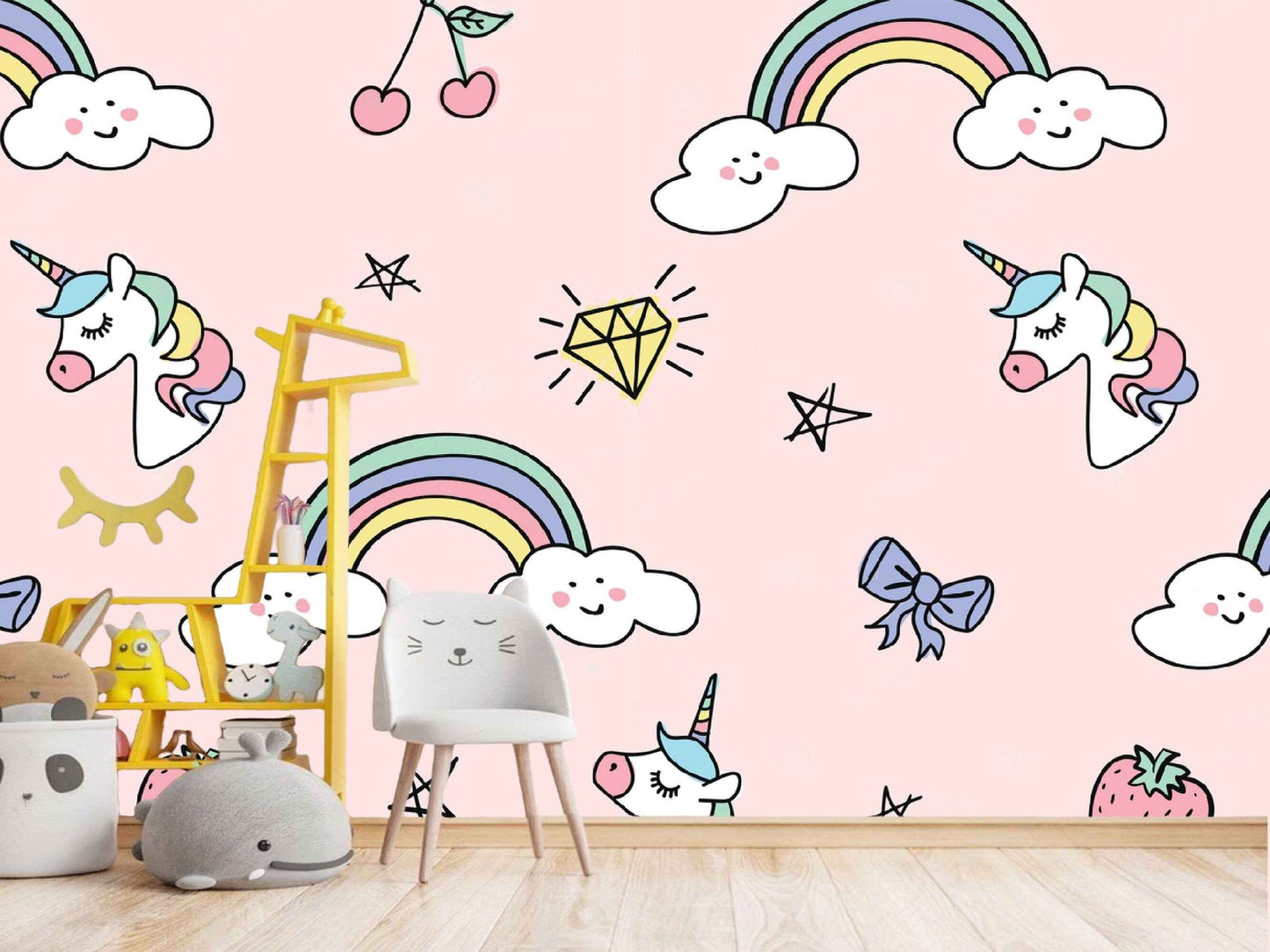 Charming wall decor in a baby girl's room, adding a touch of whimsy and joy to the space.