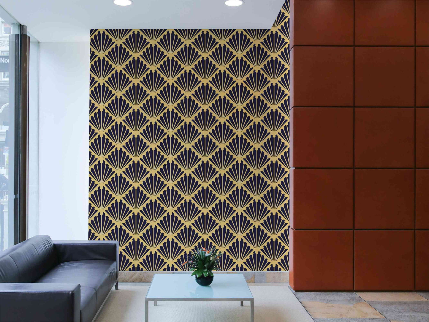 Elegant floral pattern wallpaper for a sophisticated interior.