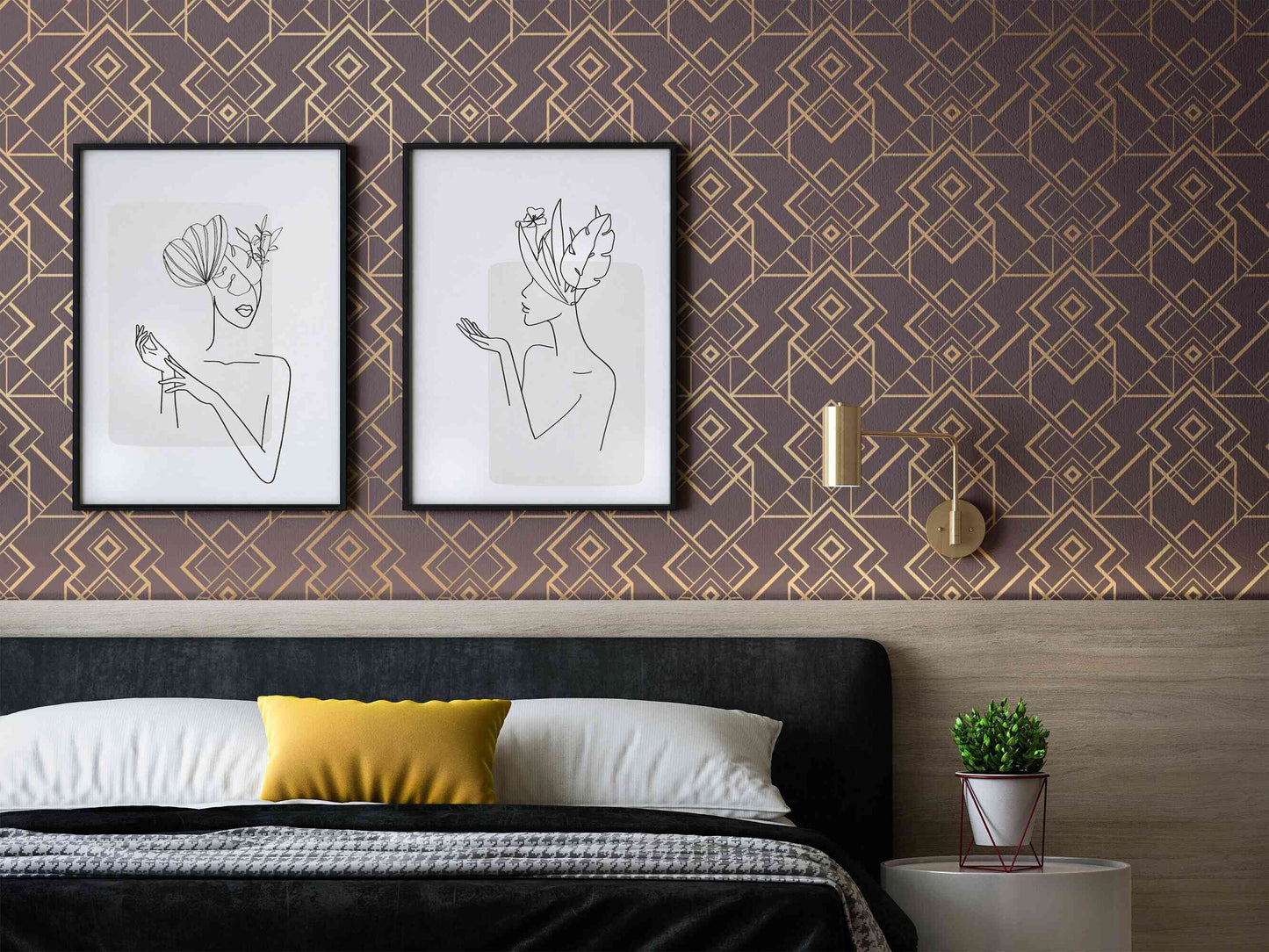 Geometric wall papers offering a modern and edgy aesthetic.