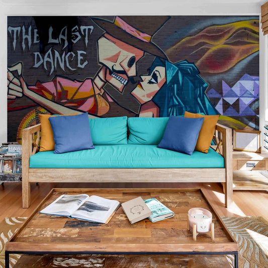 Movement and expression merge in a last dance graffiti wallpaper wall mural.