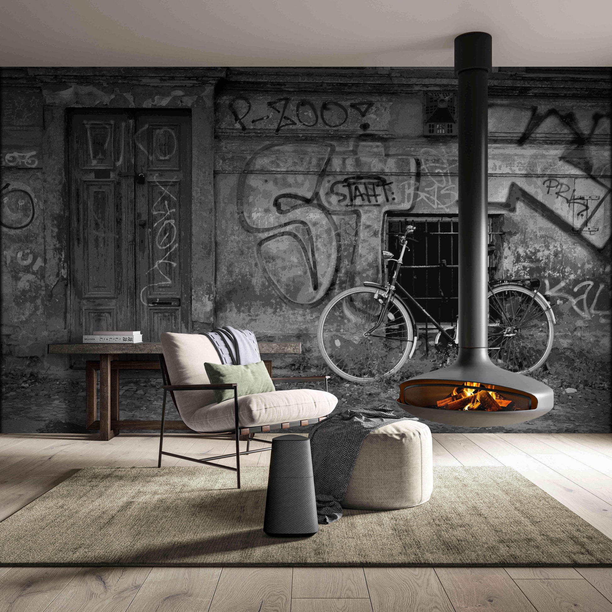 Contemporary Gray Urban Texture Wallpaper for a sophisticated art wall.