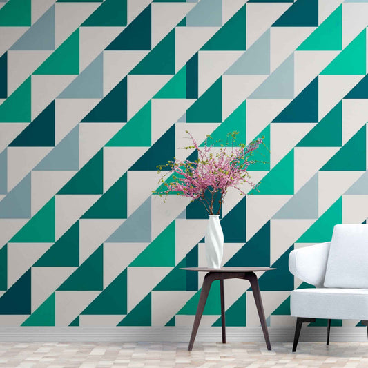 Abstract Green Wallpaper - Geometric Design