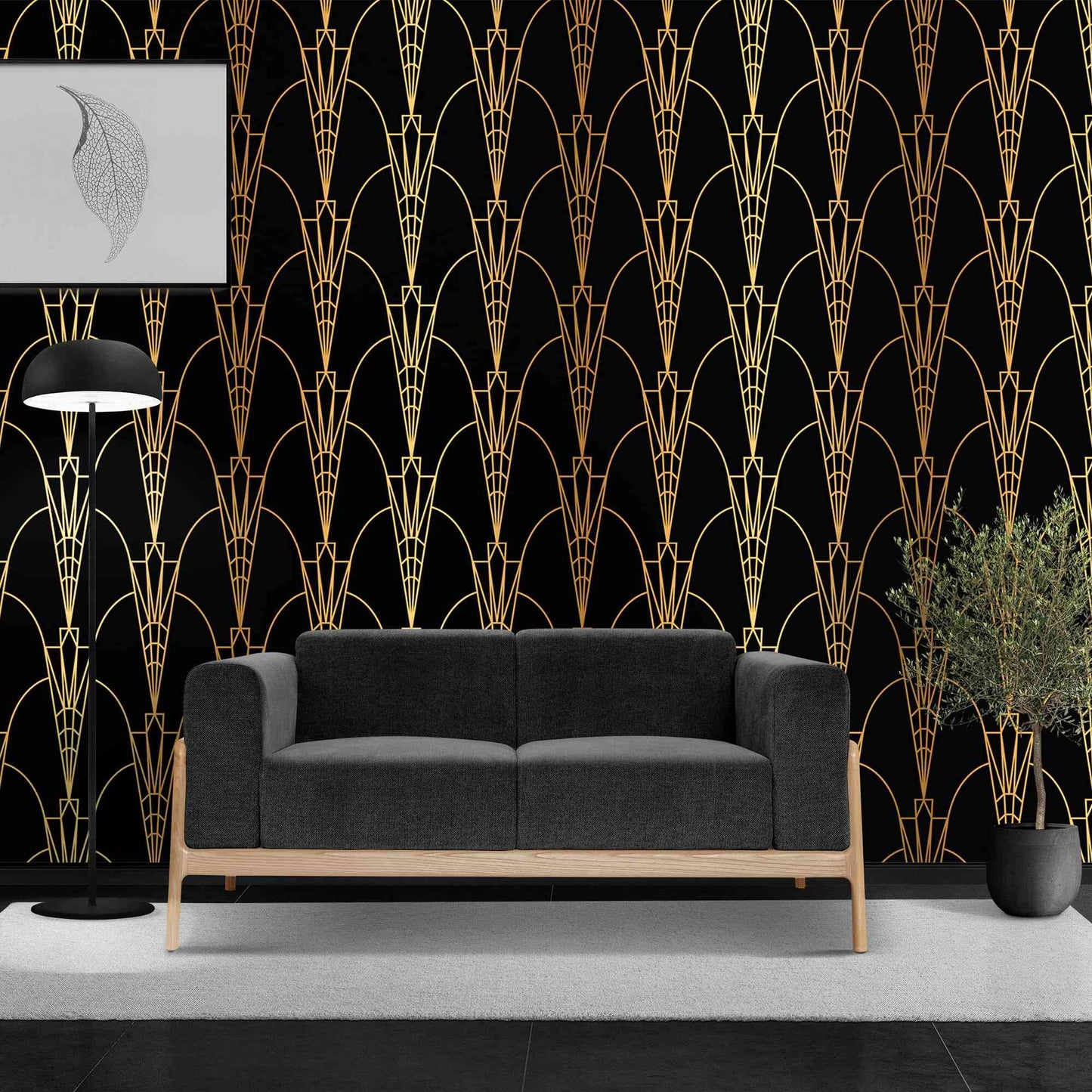 Luxury living room wallpaper enhancing the elegance and sophistication of your living space.
