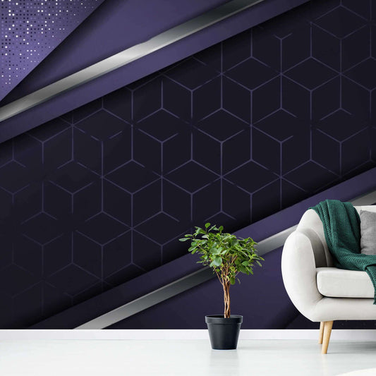 Peel and stick purple wallpaper, convenient and easy to install