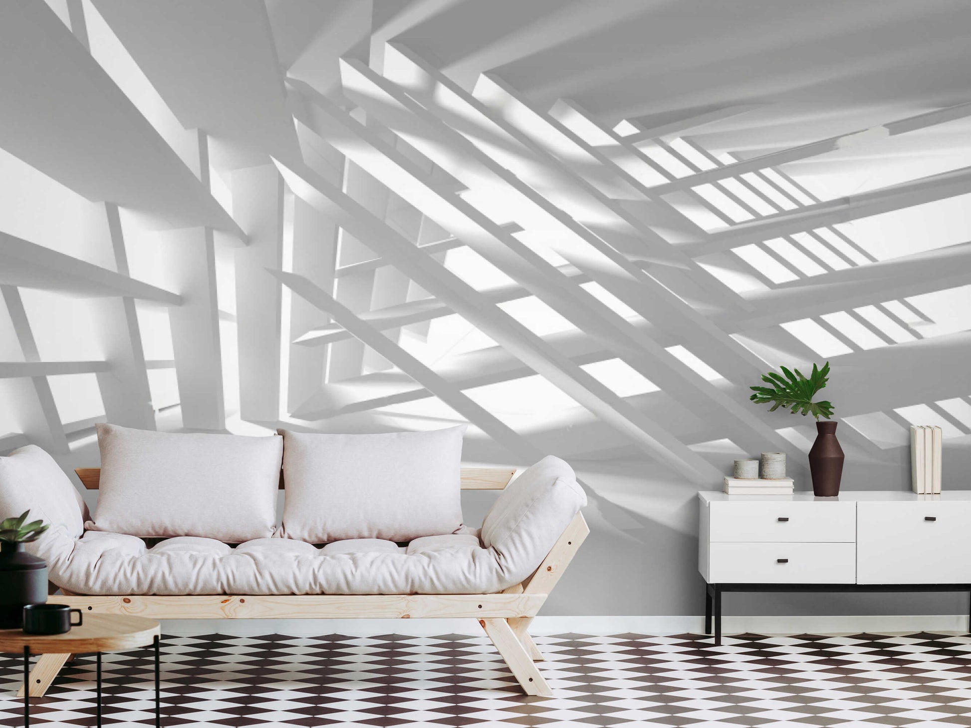 Sleek and minimalistic wallpaper design adding elegance to the room