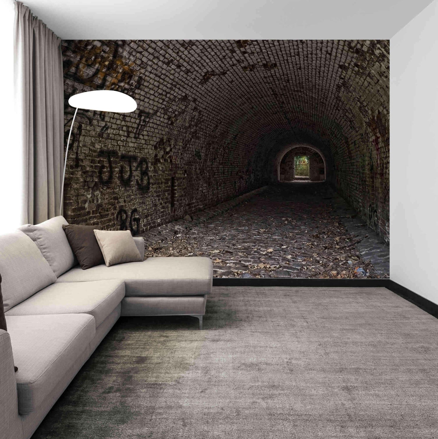 Perspective-Enhancing Tunnel Wallpaper