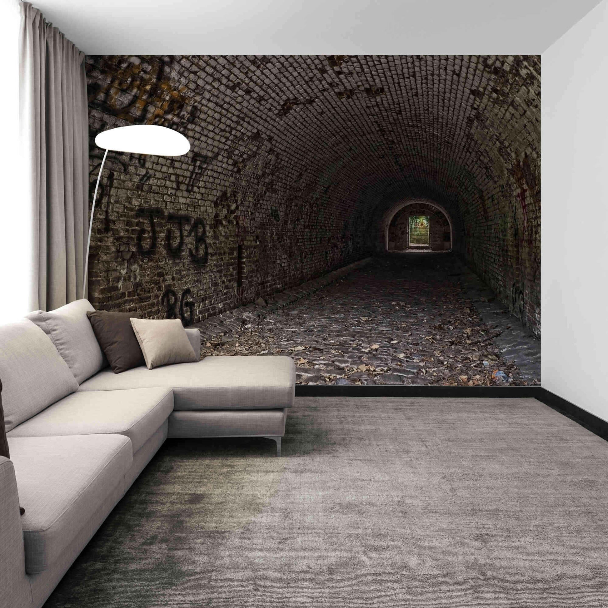 Perspective-Enhancing Tunnel Wallpaper