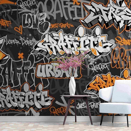 Captivating hip-hop graffiti wallpaper featuring vibrant colors and dynamic street art elements