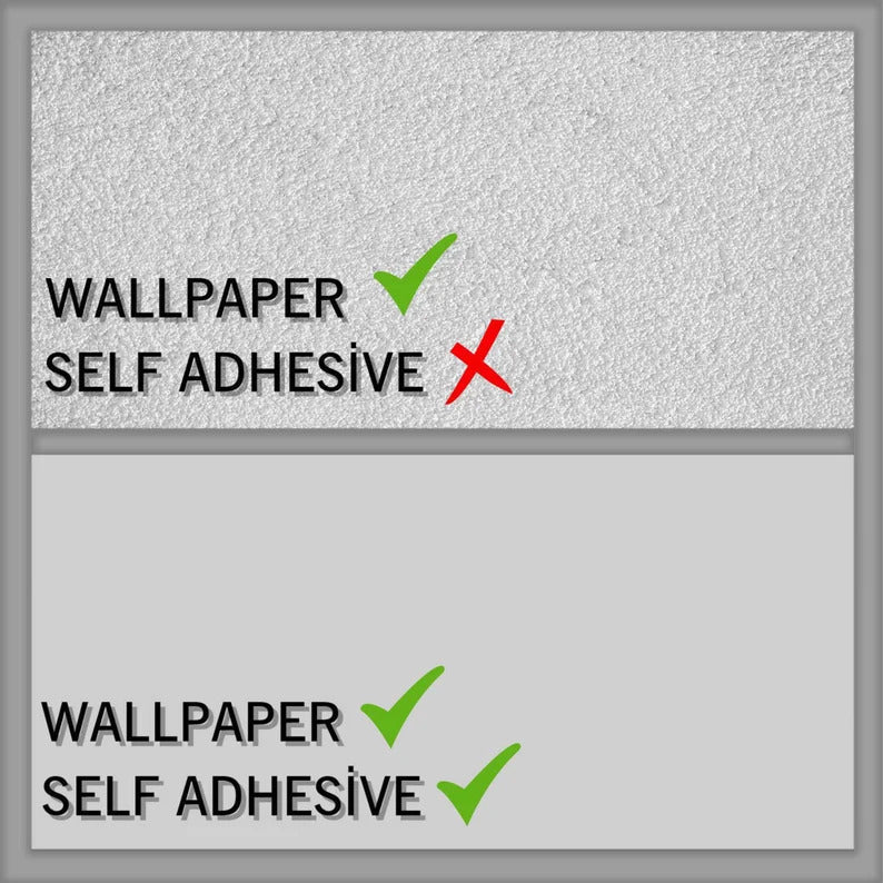 Pictures shows what material can be used on what walls