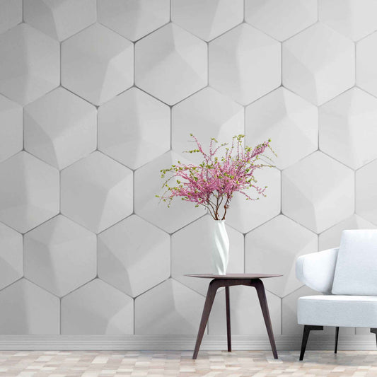 White Geometric Wallpaper